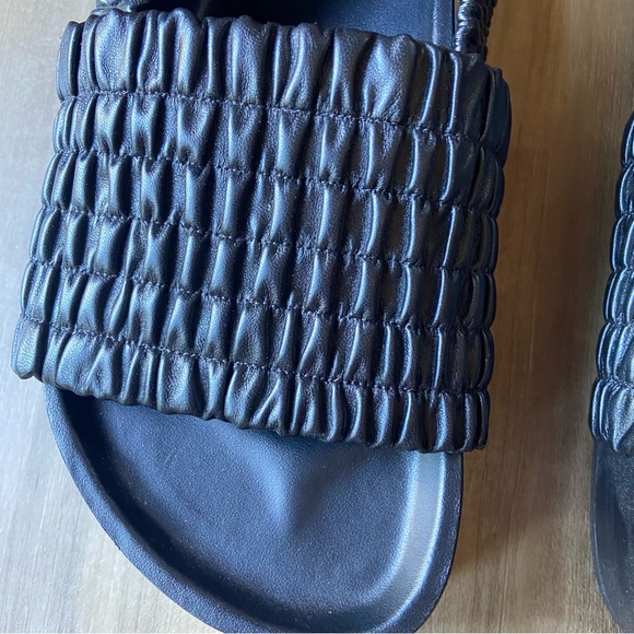 CO Made in Italy black textured platform slide sandal - Picture 3 of 6